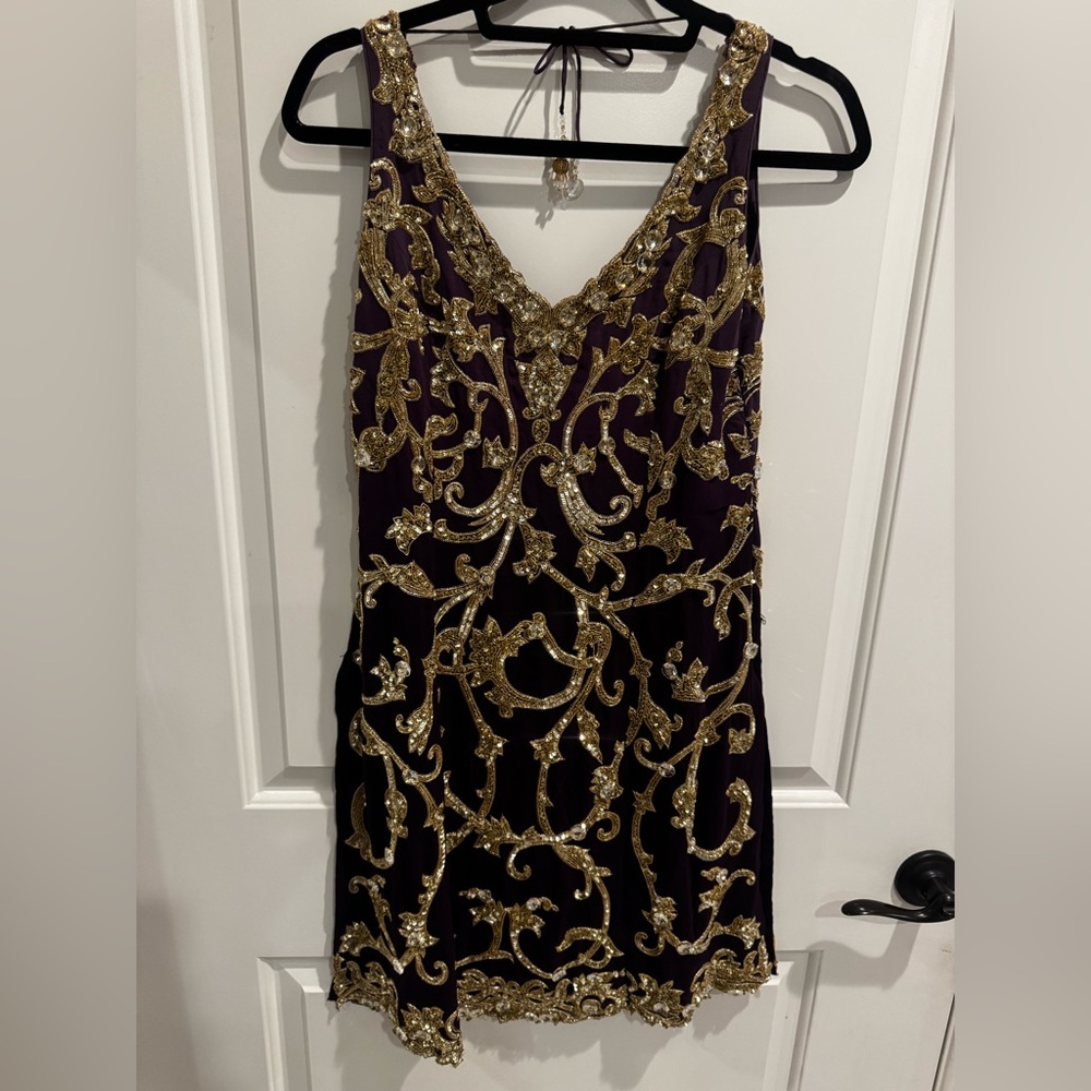 Indian Dress in Gold and Purple